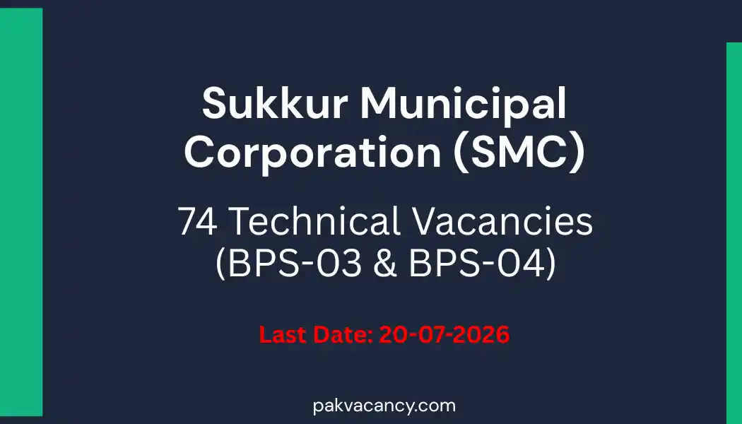 Sukkur Municipal Corporation SMC Jobs 2026 – Online Apply via OTS