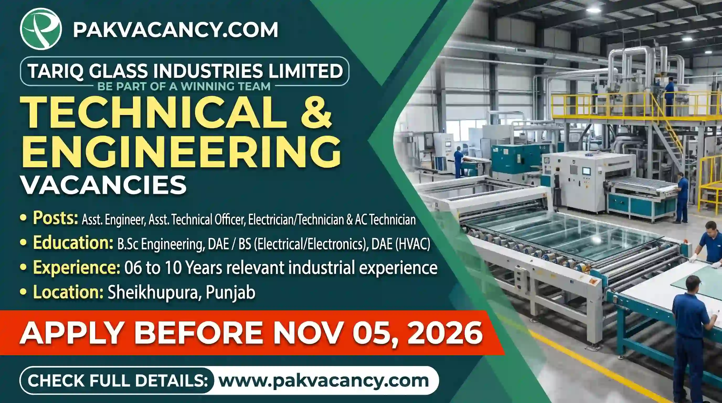 Tariq Glass Industries Limited Jobs 2026