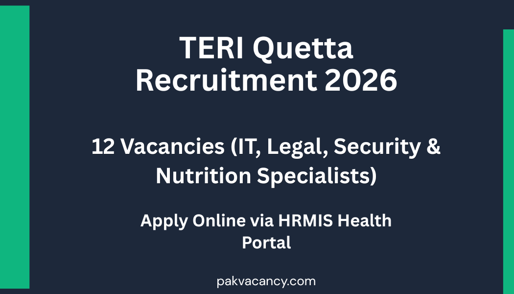 TERI Quetta Jobs 2026 – Trauma & Emergency Response Institute Careers
