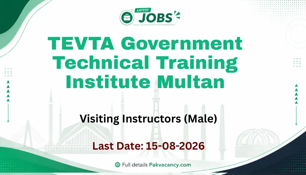 TEVTA Multan Visiting Instructor Jobs 2026 Apply Offline | Government Jobs in Pakistan