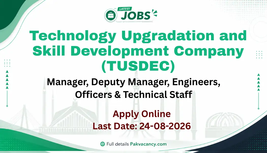 TUSDEC Jobs 2026 Apply Online | Lahore & Wazirabad Posts