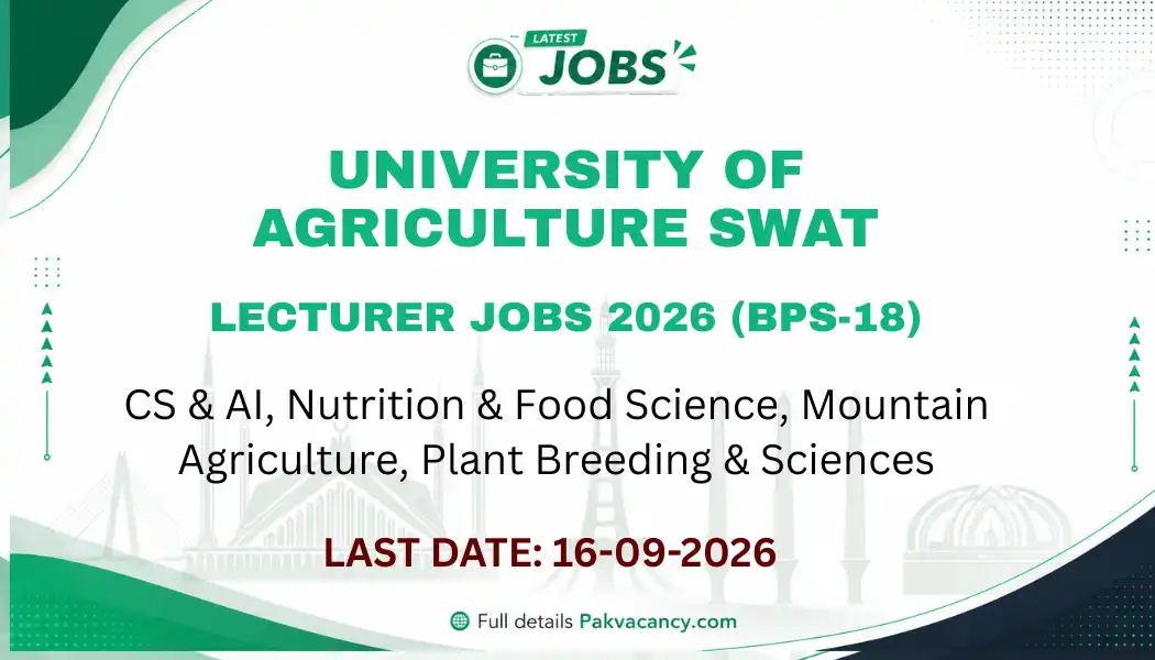 University of Agriculture Swat Jobs 2026 Apply Online via ETEA