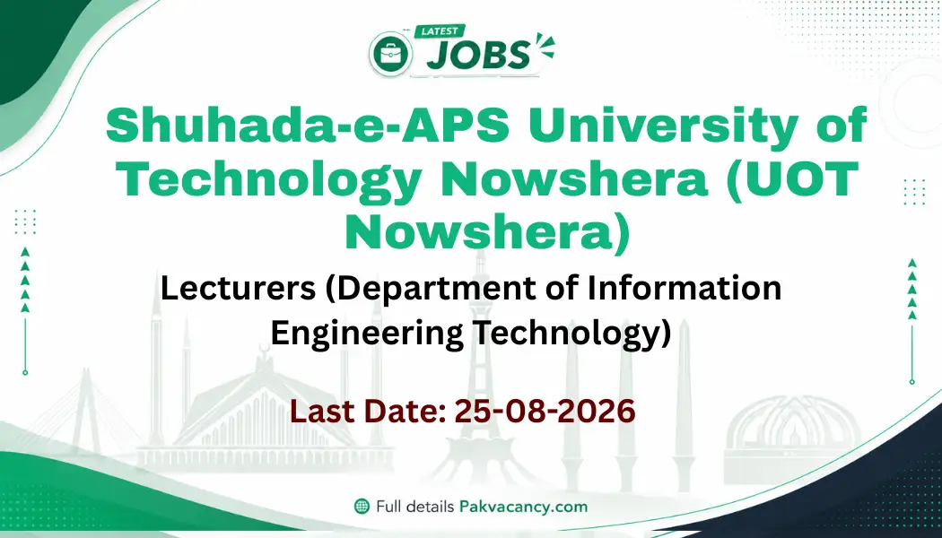 UOT Nowshera Lecturers Jobs 2026 Apply Online | ETEA Test